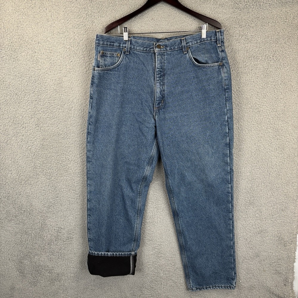 Carhartt Jeans Mens 40x32 Relaxed Fit Insulated Fleece Lined Denim Work